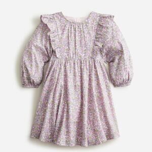 crewcuts 8 Girls' long-sleeve ruffle-shoulder 0554 dress purple pink metallic